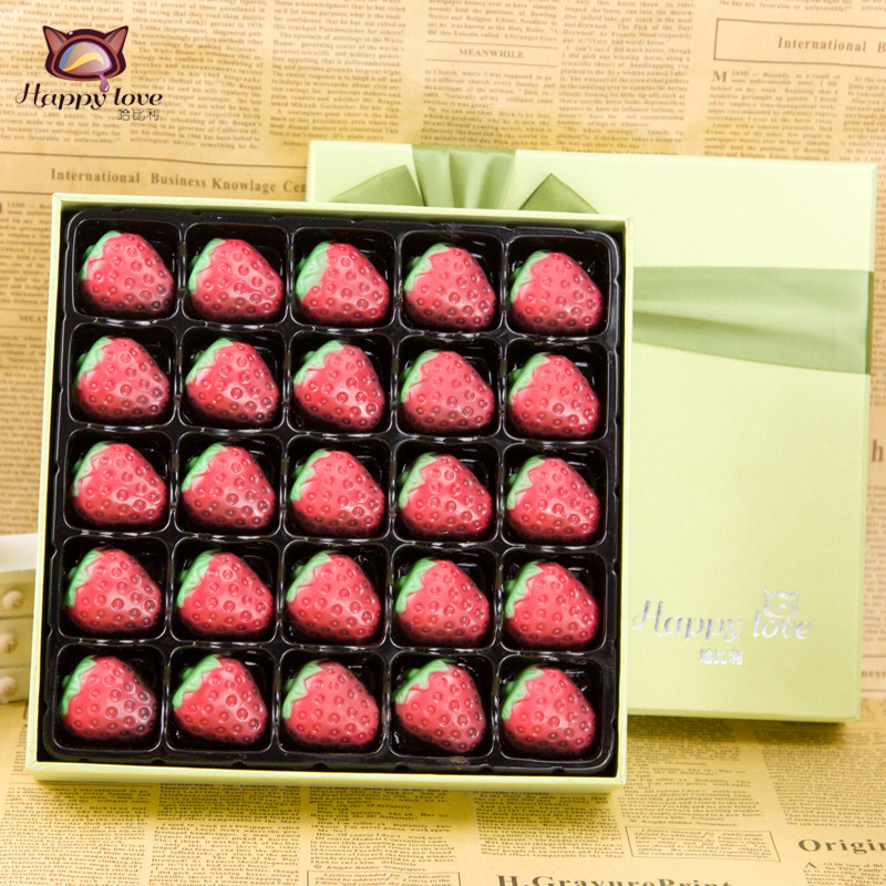 直銷哈比利[甜蜜蜜]純可可脂手工DIY草莓巧克力禮盒情人節禮物批發・進口・工廠・代買・代購