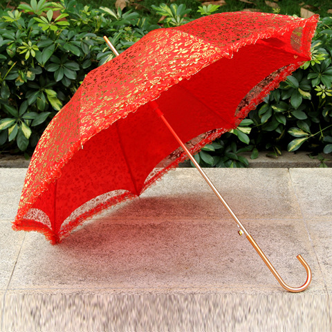 廠傢直銷批發新娘傘23寸燙金紅色雨傘高檔婚慶伴娘傘批發・進口・工廠・代買・代購
