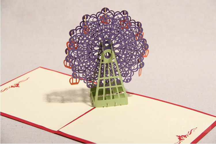 創意3D立體賀卡 愛情摩天輪賀卡 定製母親節 情人節 新年賀卡批發・進口・工廠・代買・代購