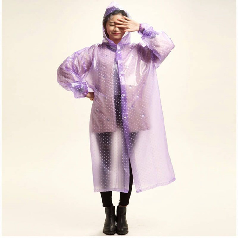 廠傢直銷韓國時尚透明水晶點雨衣步行實用長袖雨披摩托車雨衣批發・進口・工廠・代買・代購