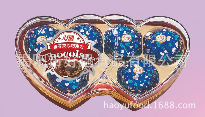情人節6粒雙心形巧克力 特製優質果仁巧克力 高檔喜糖糖果批發批發・進口・工廠・代買・代購