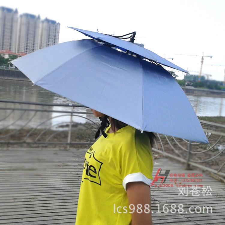 新款時尚拉繩式雙層傘 帽傘 無柄傘帽 釣魚傘攝影傘可加LOGO廣告批發・進口・工廠・代買・代購