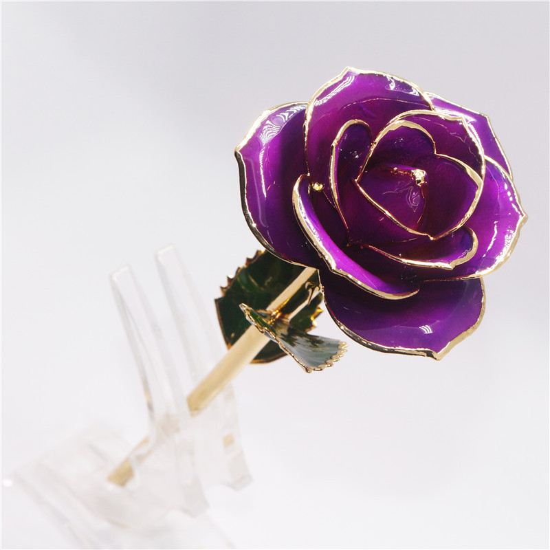 黛雅鍍金真玫瑰花 紫色 不凋謝的愛 情人節禮物 批發工廠,批發,進口,代購