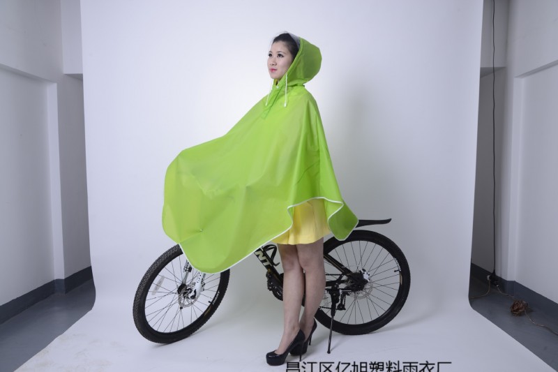 廠傢大量供應實用環保EVA淺綠成人自行車雨披雨衣自行車雨衣戶外工廠,批發,進口,代購
