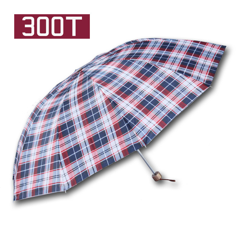 廠傢天堂美300T加大加固10骨精品男士格子傘（一甩乾）晴雨傘兩用批發・進口・工廠・代買・代購