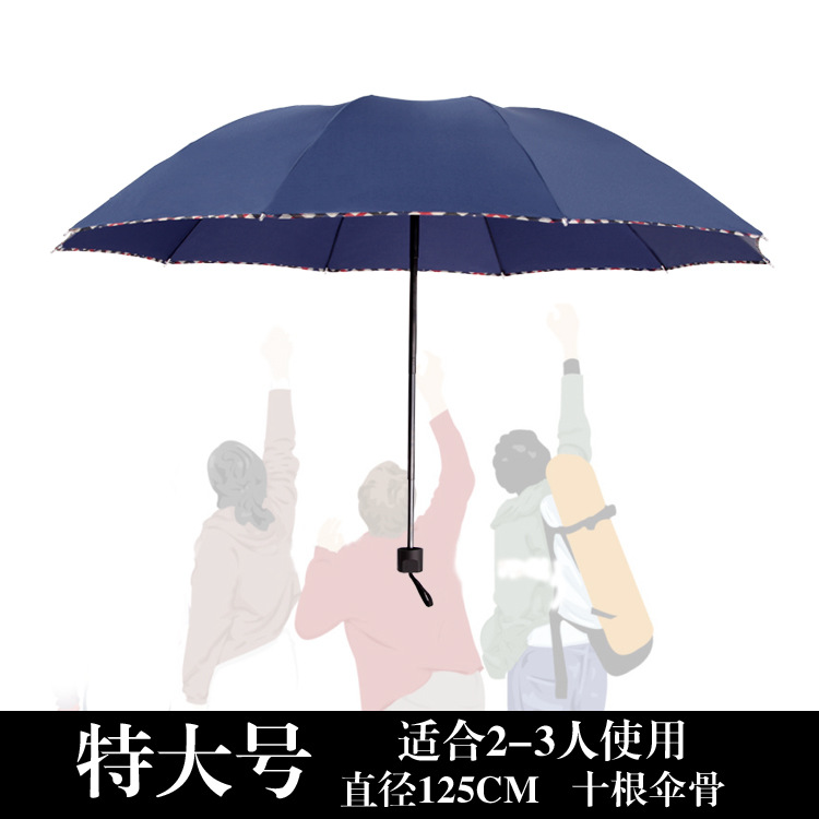 晴雨傘兩用三人雙人超大號加固三折疊男士商務傘防曬遮陽太陽傘工廠,批發,進口,代購