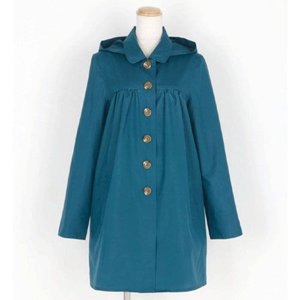 款式日本韓國原單時尚風衣款雨衣 藍色娃娃領可愛款雨衣帶帽帽工廠,批發,進口,代購