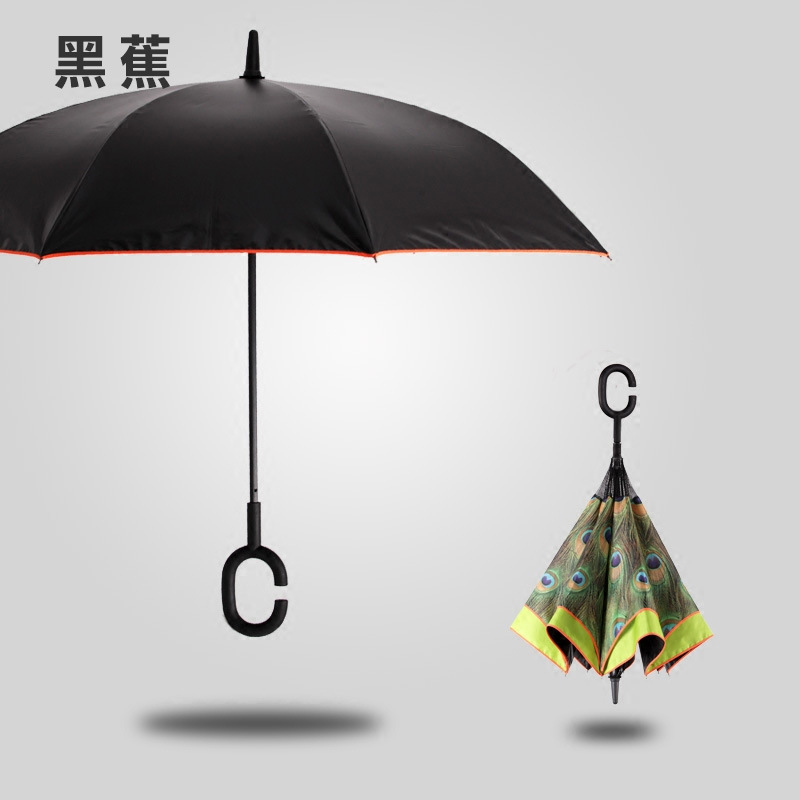 現貨批發 創意雙層孔雀傘免持反向黑膠防曬個性定製晴雨遮陽傘工廠,批發,進口,代購