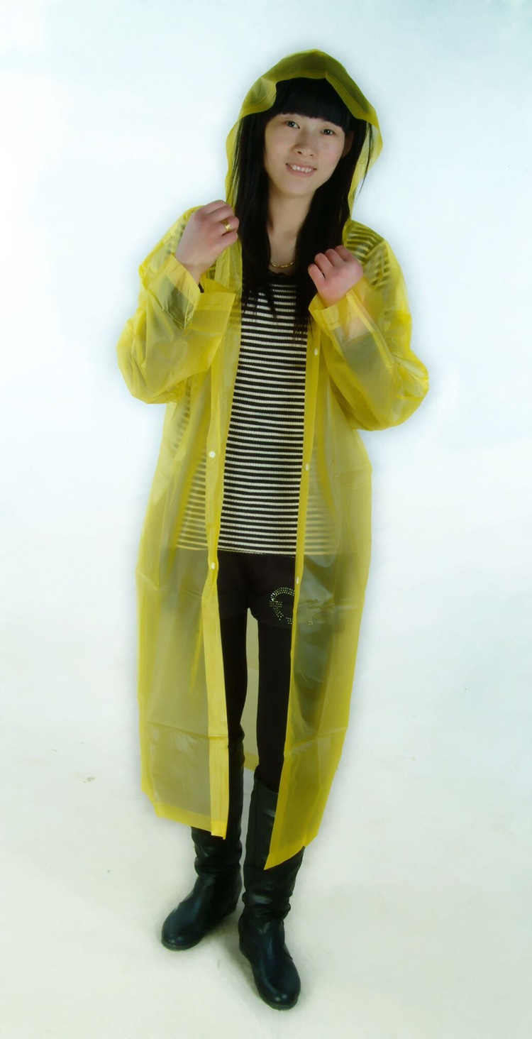 【湖北】戶外摩砂長風衣式連身成人男女便攜透明雨衣時尚旅遊通用批發・進口・工廠・代買・代購