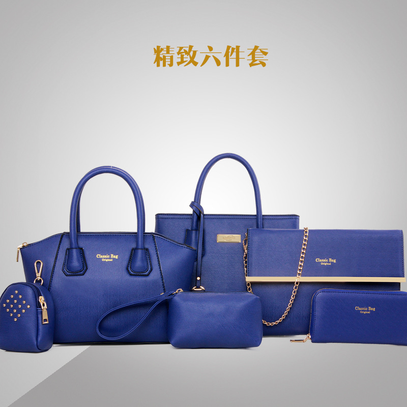 花奴嬌子母包2015新款精致十字紋六件套單肩斜跨手拿包廠傢直銷工廠,批發,進口,代購