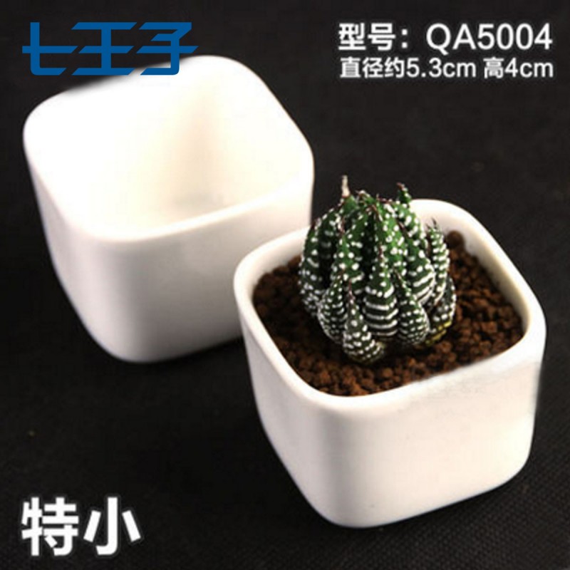 簡約白色創意迷你多肉陶瓷桌麵小方形zakka盆栽花盆 qa5004批發批發・進口・工廠・代買・代購