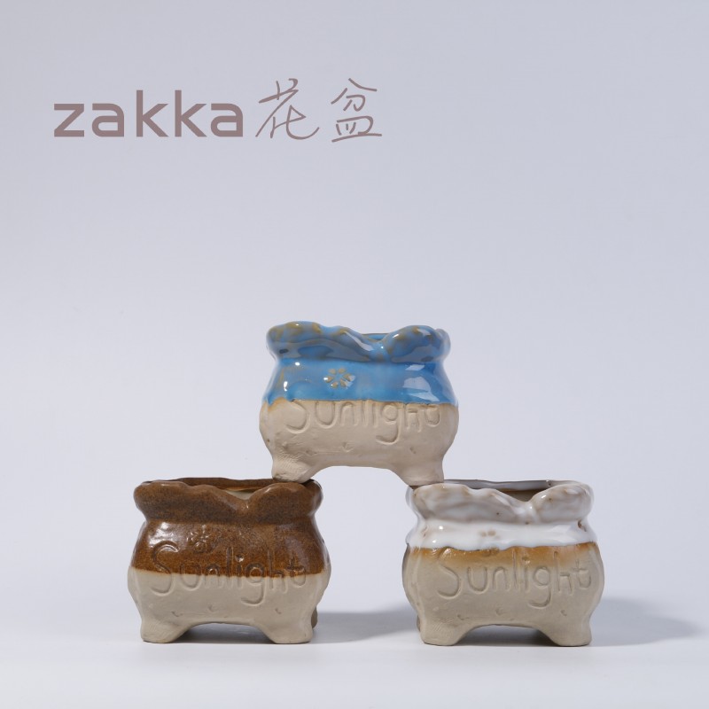 新款韓式花盆 陶瓷花盆 zakka創意多肉花盆 色釉陶瓷廠商直銷批發・進口・工廠・代買・代購