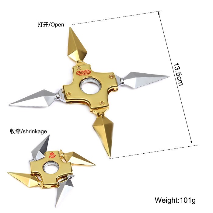 動漫周邊火影忍者折疊旋轉手裡劍苦無 四代目飛鏢合金武器模型工廠,批發,進口,代購