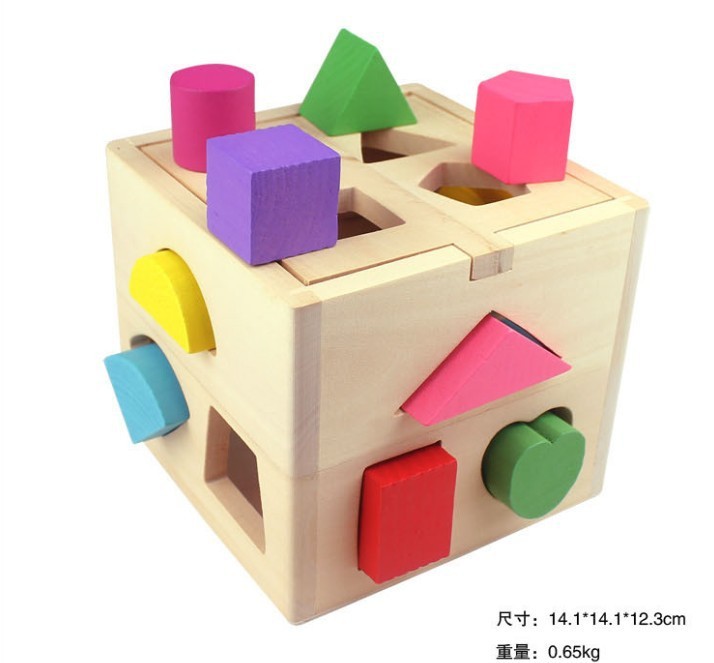 益知樂兒童13孔智力盒寶寶早教啟蒙認知木質形狀立體積木益智玩具批發・進口・工廠・代買・代購