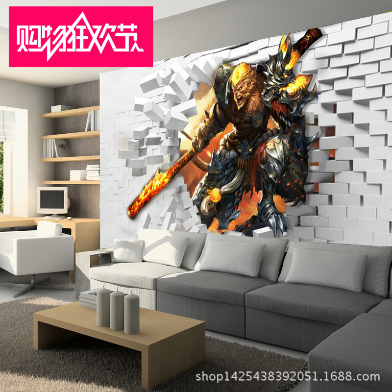 3D立體英雄聯盟壁紙臥室背景墻紙網吧主題房動漫LOL遊戲大型壁畫工廠,批發,進口,代購