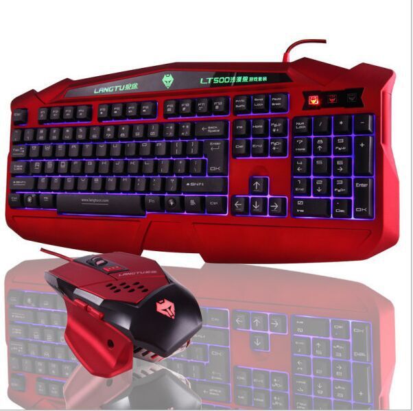 狼途 LT500發光鍵盤鼠標 LOL英雄聯盟 專業網咖 遊戲背光鍵鼠套裝工廠,批發,進口,代購