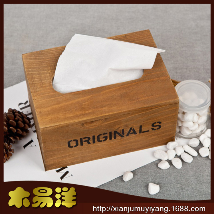 zakka松木質做舊 餐廳紙巾盒抽紙盒車用抽紙盒定製批發中號M-9058工廠,批發,進口,代購