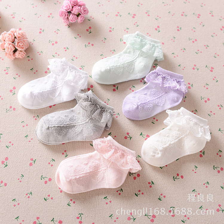2016新款 韓版兒童蕾絲花邊船襪 薄棉襪 夏季兒童網眼花邊襪工廠,批發,進口,代購