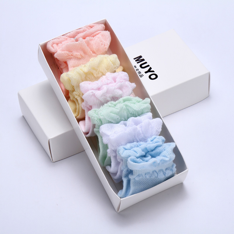 一件代發盒裝0-1-3歲嬰兒寶寶襪純棉可愛夏季網眼泡泡羅口全棉襪工廠,批發,進口,代購