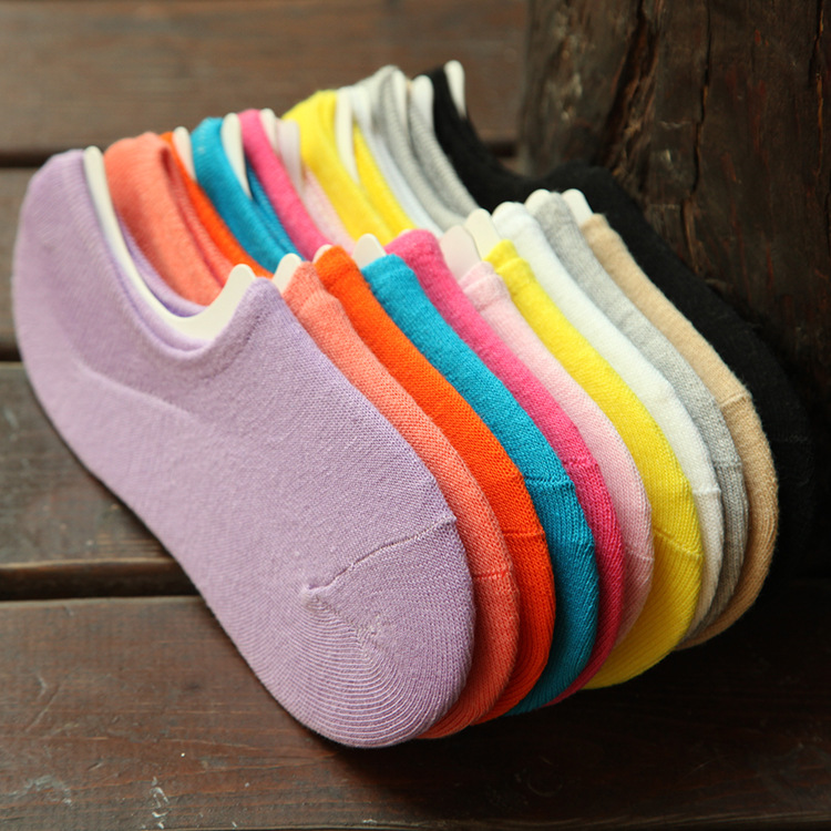 夏季新款全棉女士隱形船襪 糖果色隱形女襪 矽膠防滑隱形襪子批發工廠,批發,進口,代購