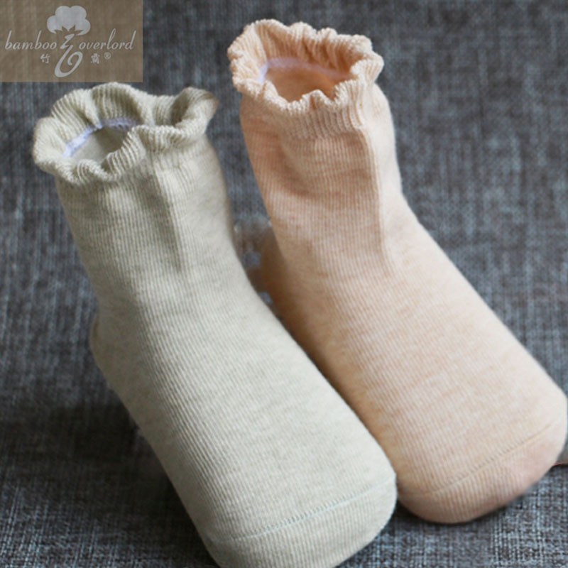 竹霸有機彩棉兒童襪純色彩棉松羅口童襪天然無污染零染色嬰童襪批發・進口・工廠・代買・代購