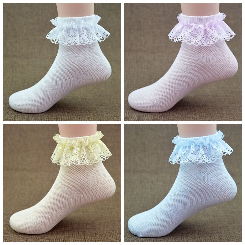 批發夏季女童蕾絲花邊襪純色直筒全網眼兒童襪跳舞蹈公主襪演出襪工廠,批發,進口,代購