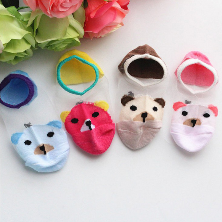 夏新款超薄水晶兒童船襪 韓國玻璃絲隱形寶寶短襪棉卡通嬰兒襪工廠,批發,進口,代購