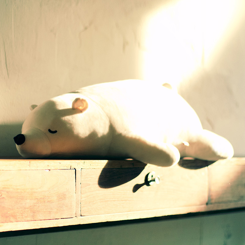日本LIV HEART北極熊羽絨棉填充毛絨玩具長抱枕公仔玩偶一件代發批發・進口・工廠・代買・代購