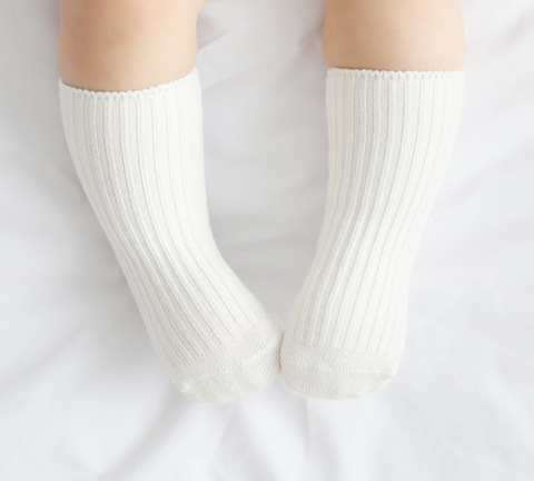韓國春秋新款 兒童豎條中筒純色 全棉男女寶寶襪 防滑嬰兒襪子工廠,批發,進口,代購
