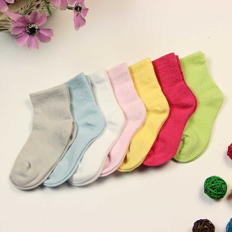 新款純棉透氣鏤空網眼糖果色兒童寶寶襪中筒襪 廠傢批發工廠,批發,進口,代購
