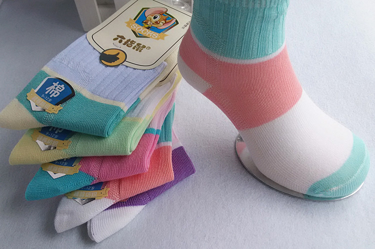 六指鼠2015新款夏秋薄棉學生襪子無骨獨立包裝兒童松口襪201-206工廠,批發,進口,代購