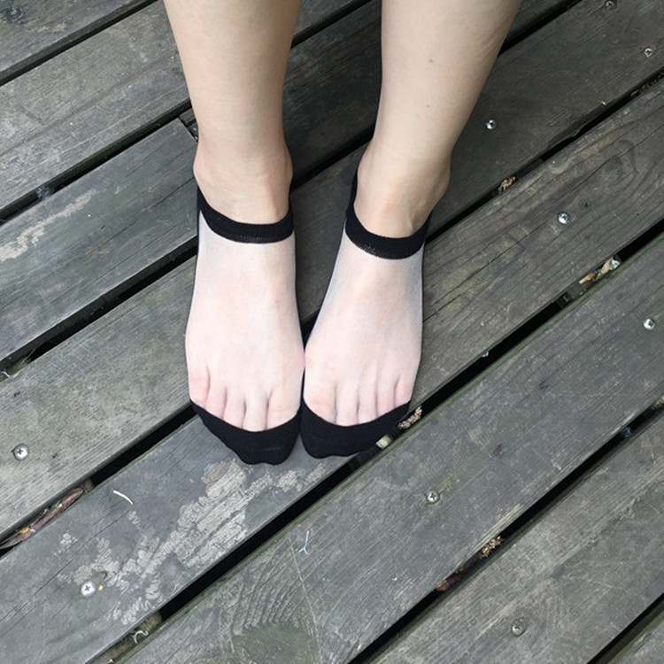 韓國進口高跟鞋隱形襪女士玻璃絲船襪夏季淺口純棉底短襪廠傢批發工廠,批發,進口,代購