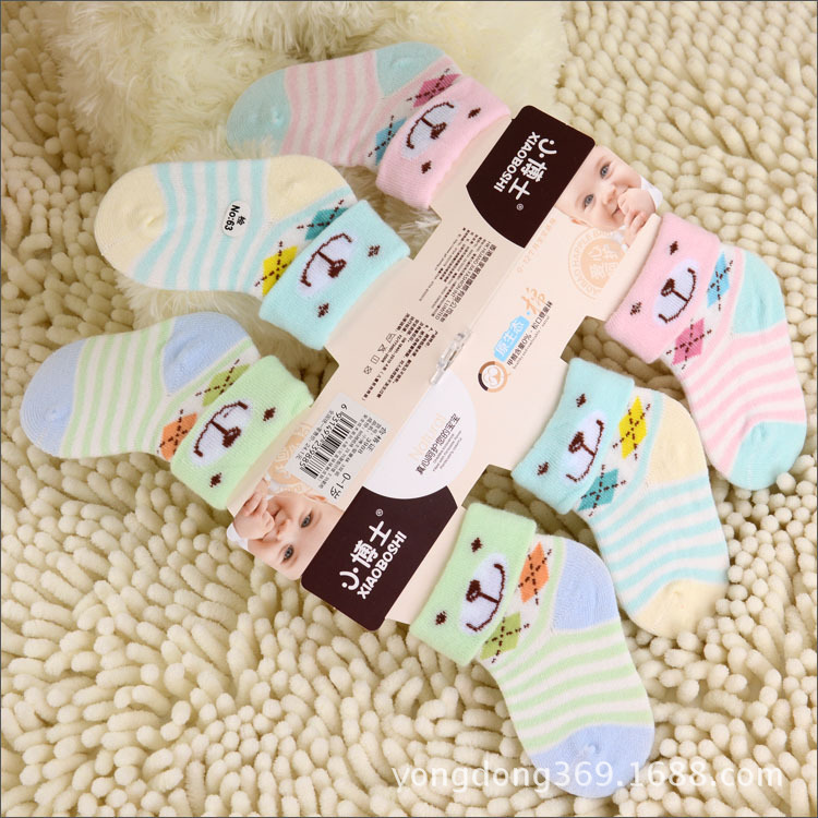 0-1歲寶寶襪子 春秋季新生兒純棉襪 三雙裝嬰兒襪子 小博士3988工廠,批發,進口,代購