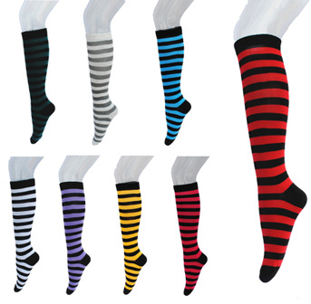 足球襪條紋長筒女襪彩色長襪中筒運動襪襪子生產批發・進口・工廠・代買・代購