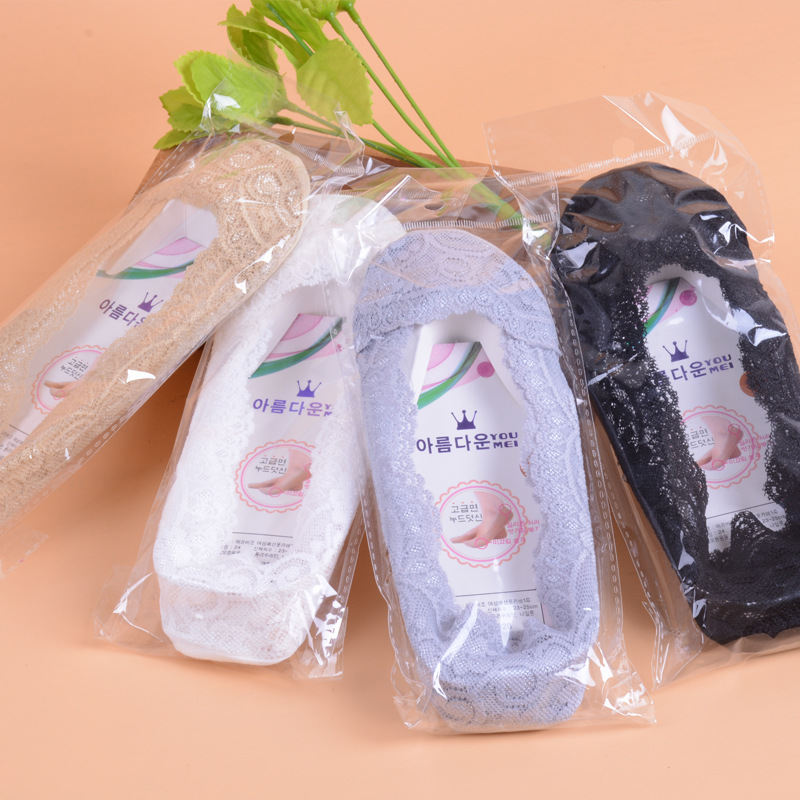 韓國蕾絲船襪 女士矽膠防滑淺口  隱形蕾絲花邊船襪女薄短襪工廠,批發,進口,代購