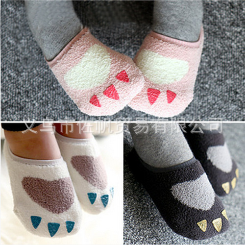 2015冬季新款韓版嬰兒襪子男女寶寶防滑珊瑚絨加厚船襪超短筒襪工廠,批發,進口,代購
