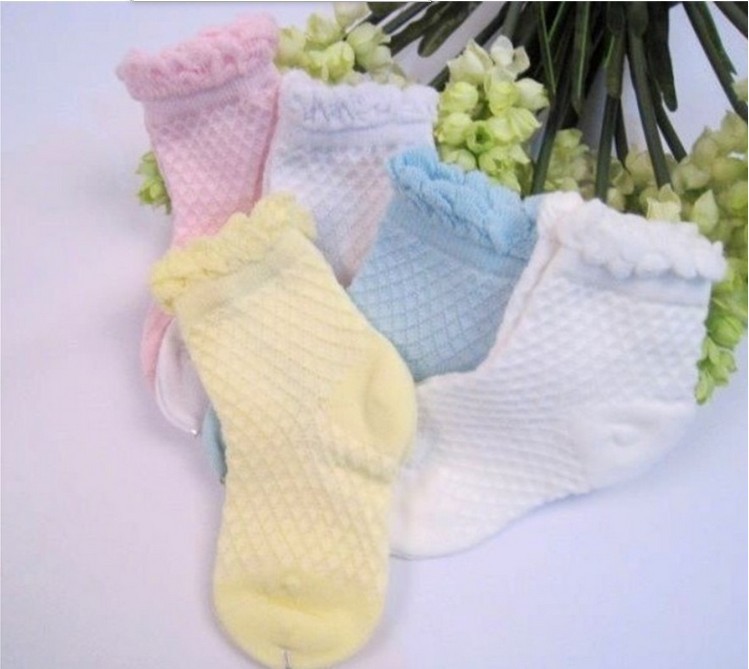 女童網襪 純棉春夏襪兒童薄網眼襪子 鏤空素色花邊嬰兒襪子工廠,批發,進口,代購
