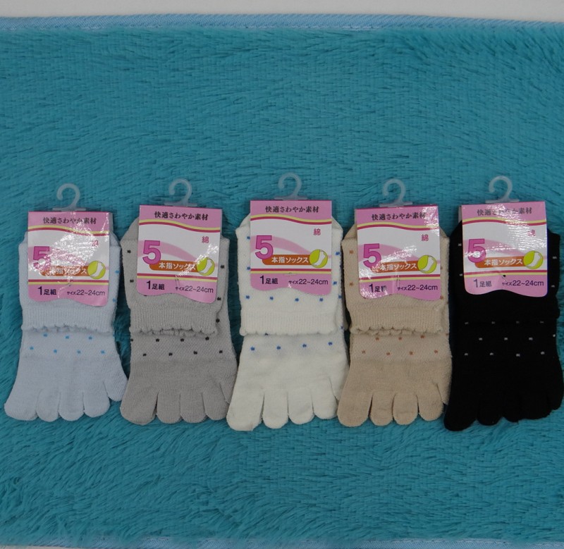 日本原單廠傢直銷春夏季小點點網眼女士棉麻五指襪工廠,批發,進口,代購