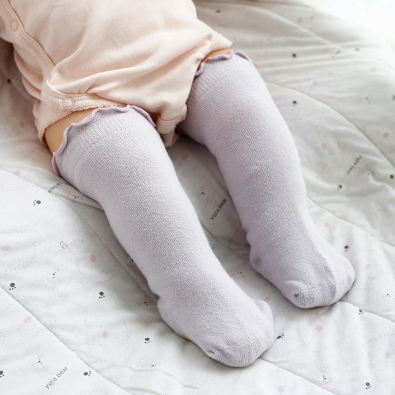 足月月品質寶寶松口高筒襪無骨過膝長筒襪高含棉寬口不勒胖寶寶襪工廠,批發,進口,代購