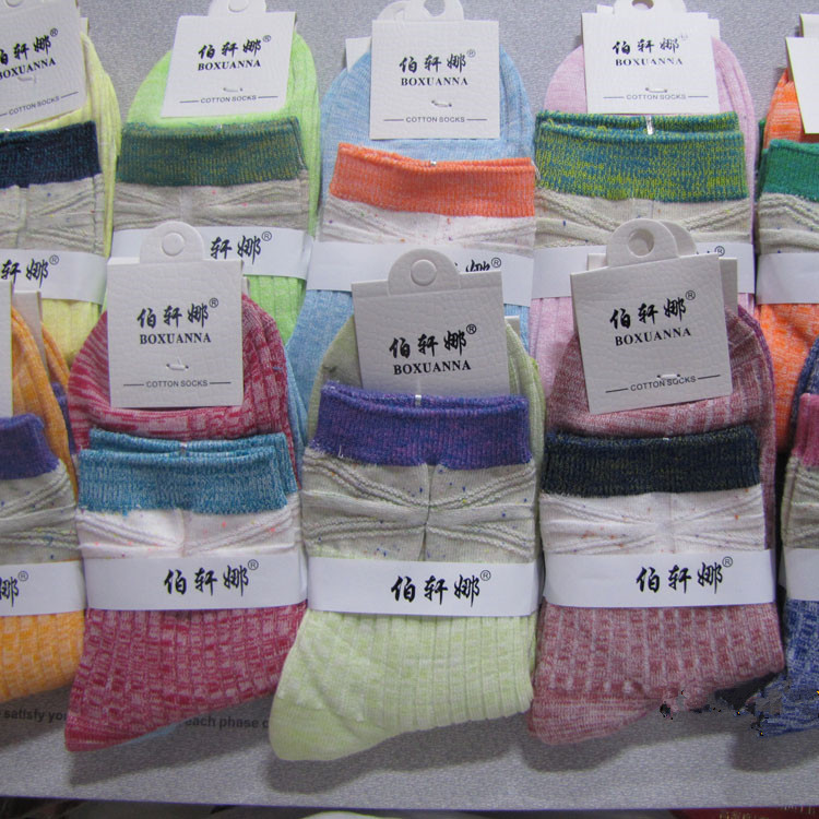 2015伯軒娜復古時尚元素星星點點純棉爆款女襪批發工廠,批發,進口,代購