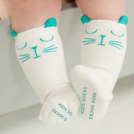 【貓咪中筒襪】2015韓國進口卡通立體耳朵嬰幼兒童寶寶矽膠防滑襪工廠,批發,進口,代購