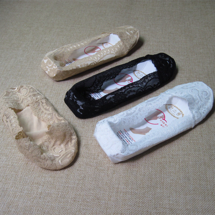 蕾絲船襪女純棉底春夏淺口出口韓國花邊襪子隱形薄矽膠防滑脫批發工廠,批發,進口,代購