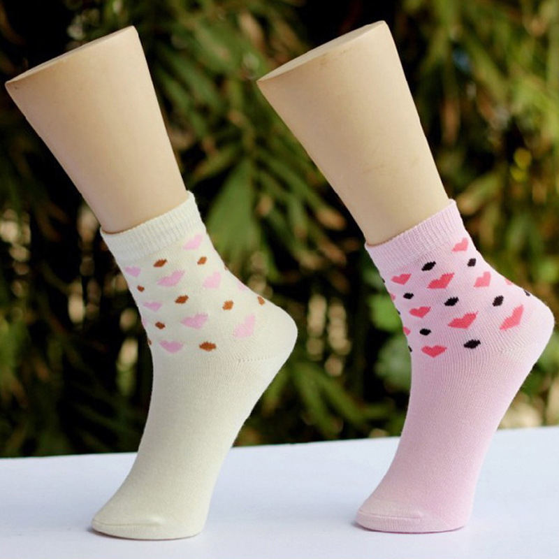 中童女襪 竹纖維材質 兒童學生襪 童襪 桃心圖案（可OEM代加工）工廠,批發,進口,代購
