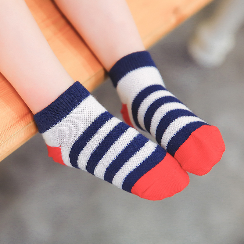 C778兒童襪 卓上棉品童襪 夏季新款條紋網眼超薄嬰兒寶寶船襪批發批發・進口・工廠・代買・代購