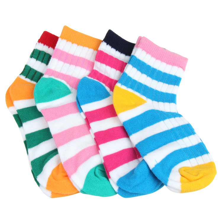 S5469彩虹條紋純棉襪9-12歲工廠,批發,進口,代購