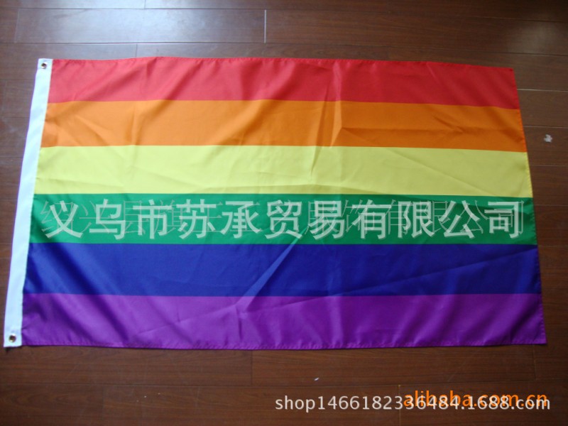 一件廠傢直銷4號彩虹旗 90*150滌綸同性戀旗 同志旗 Rainbow Flag工廠,批發,進口,代購