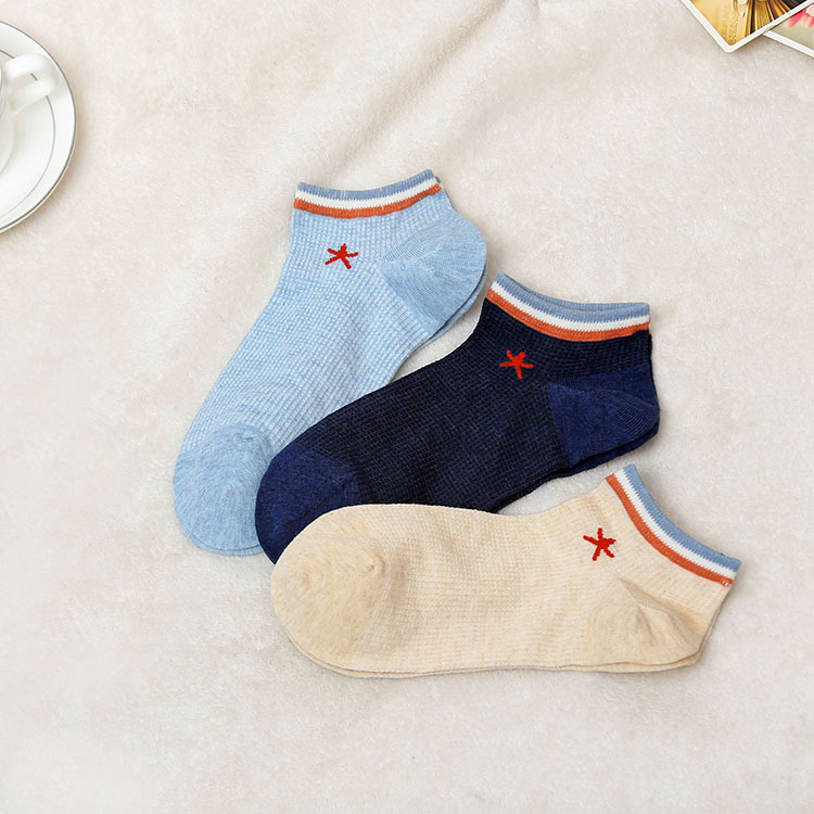 夏季新款五角星全棉襪子女時尚簡約休閒襪低幫女士船襪廠傢直銷批發・進口・工廠・代買・代購