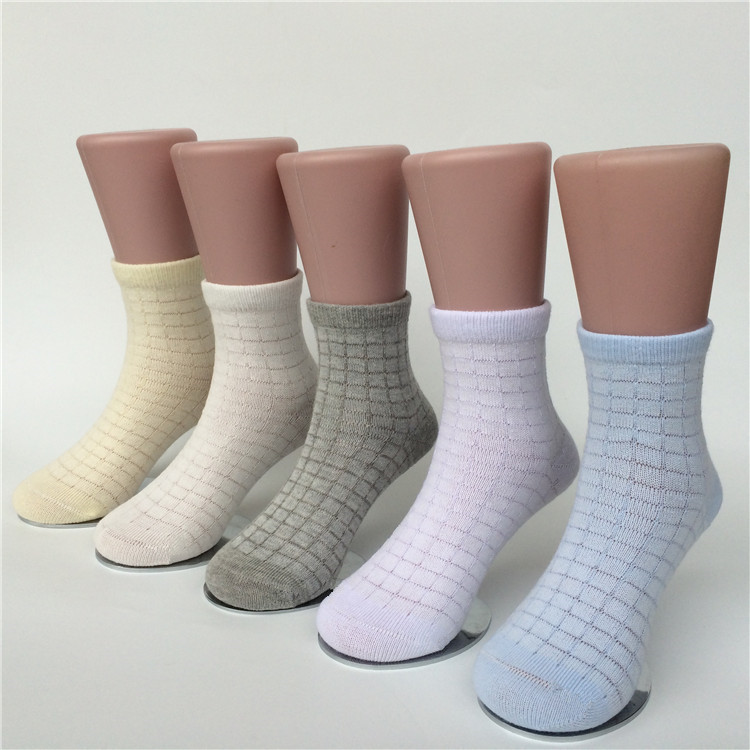 夏季純棉純色薄款白色襪男孩男童寶寶小孩學生格子襪短襪兒童襪子批發・進口・工廠・代買・代購