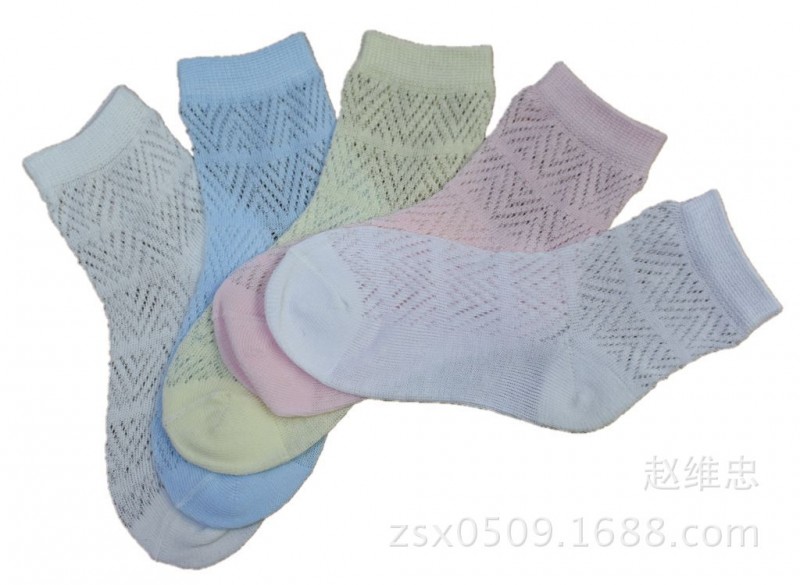 外貿童襪 新款網麵兒童棉襪 獨立包裝兒童網眼棉襪 純色童網眼襪批發・進口・工廠・代買・代購