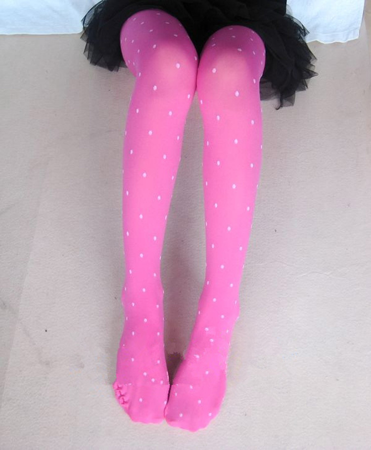 超薄天鵝絨糖果色兒童波點襪打底襪彩點桃心連褲襪女童舞蹈襪襪批發・進口・工廠・代買・代購